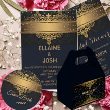 Personalized Black and Gold Wedding Essentials
