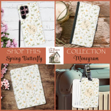 Personalized Monogram Spring Butterfly Pattern