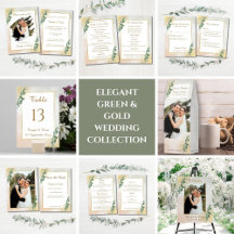 Elegant Green & Gold Wedding Collection