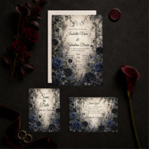 Moody Gothic Blue Rose Wedding