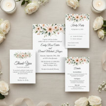 Elegant Anemone Wildflower Botanical Wedding Suite