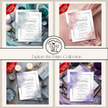Budget Wedding Watercolor Silver in 9 ColorWays 