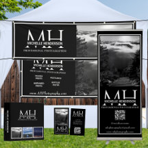 Black & White Monogrammed Logo Business Supplies