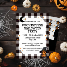  Black and White Check Gingham Halloween 