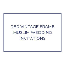 Burgundy Vintage Frame Muslim Wedding Invitation