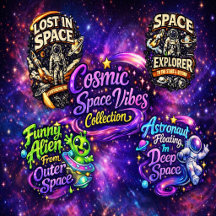 Astronaut, Alien & Galaxy Designs