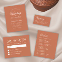 Terracotta Simple Calligraphy Wedding Suite