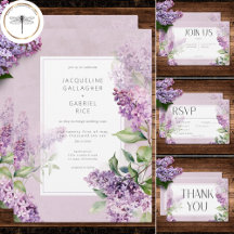 Rustic Romantic Purple & Sage Lilacs Wedding Suite