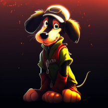 Carte Postale Chien Jaune