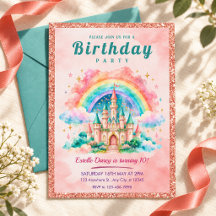 Magical Fairytale Castle Birthday Invitations