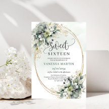Boho Greenery and Gold Sweet  Sixteen 109-16