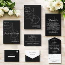 Chic Black And White Monogram Wedding Collection