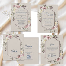 Watercolor Floral Arch Botanical Wedding Suite