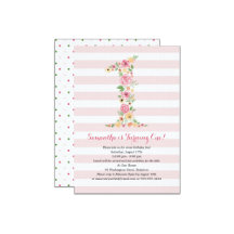 Watercolor Pink Floral First Birthday