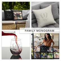 Family botanical monogram personalized gifts