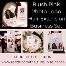 Blush Pink Photo Logo Hair Extension Business Set
