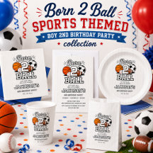 Born 2 Ball Sports Themed Boy 2nd Birthday 