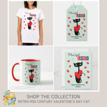 Retro Mid Century Atomic Valentine's Day Cat