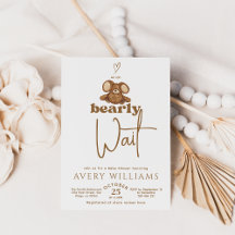 Modern We Can Bearly Wait Baby Shower 