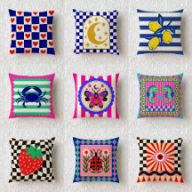 Dopamine Aesthetic Maximalist Throw Pillow Set 23
