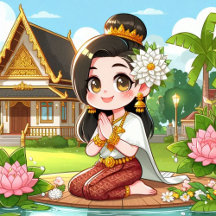 A beautiful young lady in Siam dress