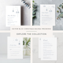 Winter Blue & Silver Christmas Bauble Wedding