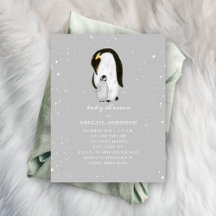 Penguin Baby Shower - Gray