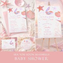 Sea you soon aesthetic seashells baby shower 