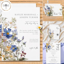 Rustic Meadow Wildflower Purple Watercolor Wedding
