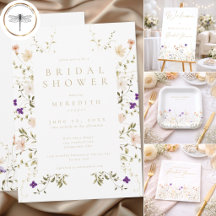 Elegant Romantic Wildflower Bridal Shower