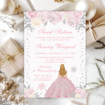 Pink Winter Princess Sweet Sixteen