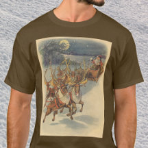 Vintage Christmas Santa Claus on T-Shirts