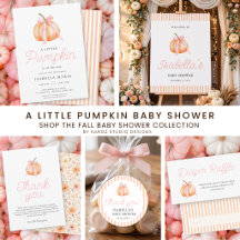 Pink Bow Little Pumpkin On The Way Baby Shower