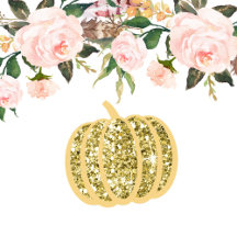 Gold Pumpkin Gender Reveal Invitation