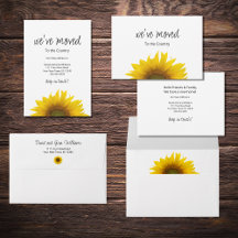 Country Sunflowers New Home Moving Announcements