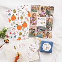 Merry & Bright 6 Photo Collage Christmas Holiday