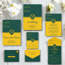 Elegant Luxury Green And Gold Monogram Wedding