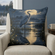 Moonlit Blue Heron Marsh