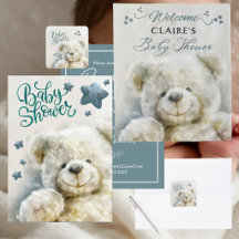 Cute Teddy Bear Baby Shower Invitation Collection