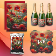 Red Poppies Floral Wedding Suite