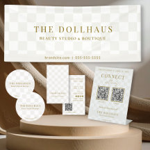 Sophisticated Neutral Checkered Business Event Kit