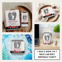 I Was 6 Now I'm 7 Race Car Boy 7th Birthday Party 