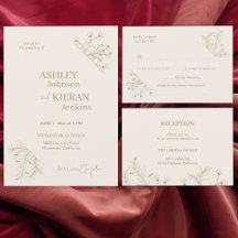 Elegant Floral green/vintage cream  Wedding Suite