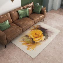 Watercolor Single Yellow Rose