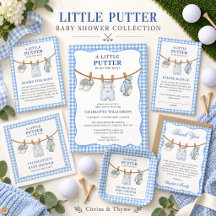 Little Putter Is On The Way Blue Golf Baby Shower