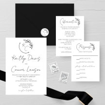 Modern Chic Leaf Monogram Wedding Collection