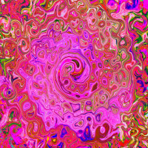 Hot Pink Marbled Colors Abstract Retro Swirl
