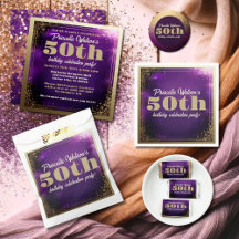 Sparkling Glitter Purple and Gold Birthday Party