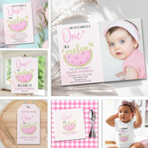 Birthday watermelon Girl one in a melon