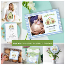 Baby Shower Avocado Gender Neutral Twins Theme